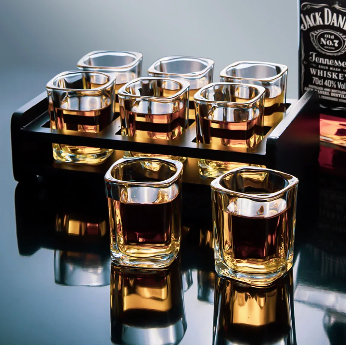 Shotglazenset met Serveertray en Bamboe‑Inleg voor Georganiseerd Serveren