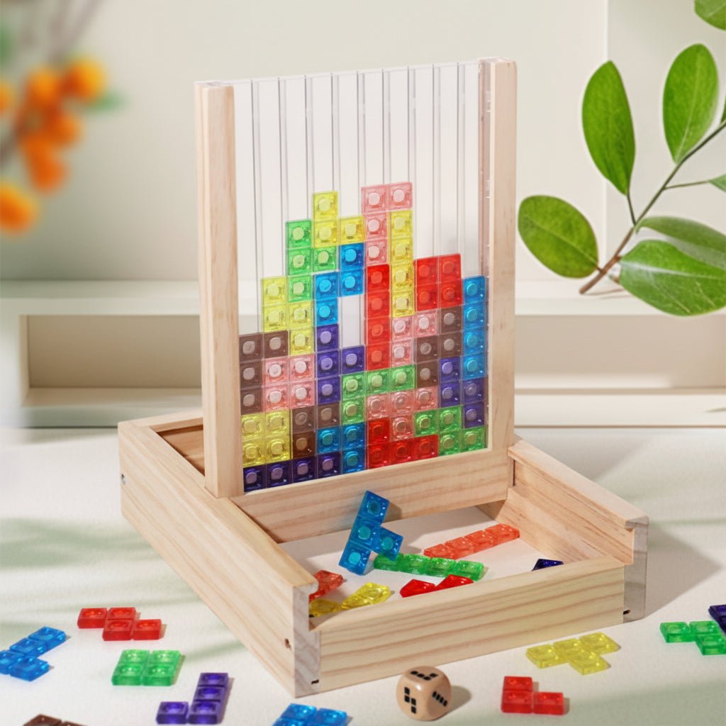 Houten ECO Puzzel met Duurzaam Ontwerp en Kleurrijke Blokken voor Familieplezier