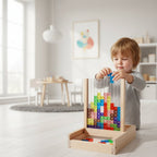 Houten ECO Puzzel met Duurzaam Ontwerp en Kleurrijke Blokken voor Familieplezier