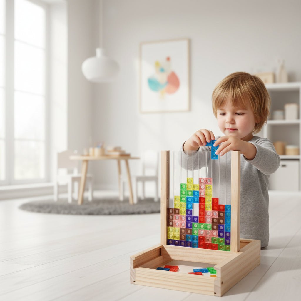 Houten ECO Puzzel met Duurzaam Ontwerp en Kleurrijke Blokken voor Familieplezier