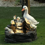 Solarfontein met Dierfiguur voor Sfeervolle Tuin‑ en Terrasdecoratie