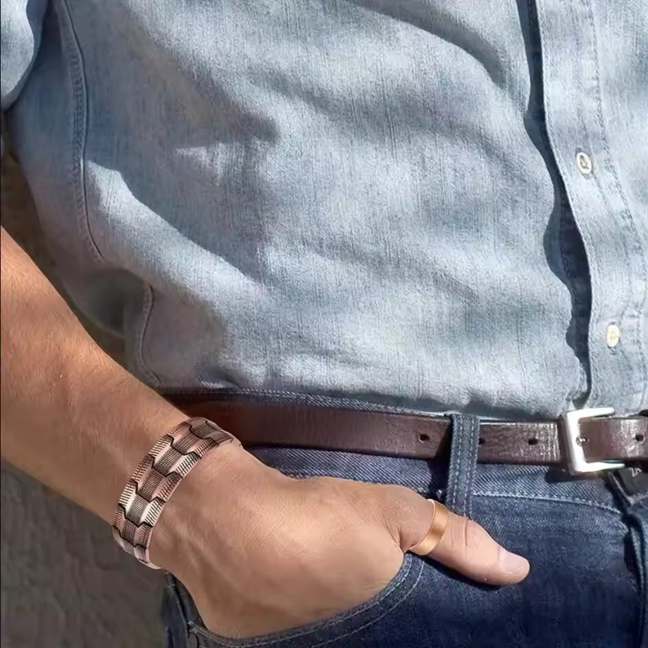 Koperen Magnetische Armband met Verstelbare Pasvorm voor Dagelijks Gebruik