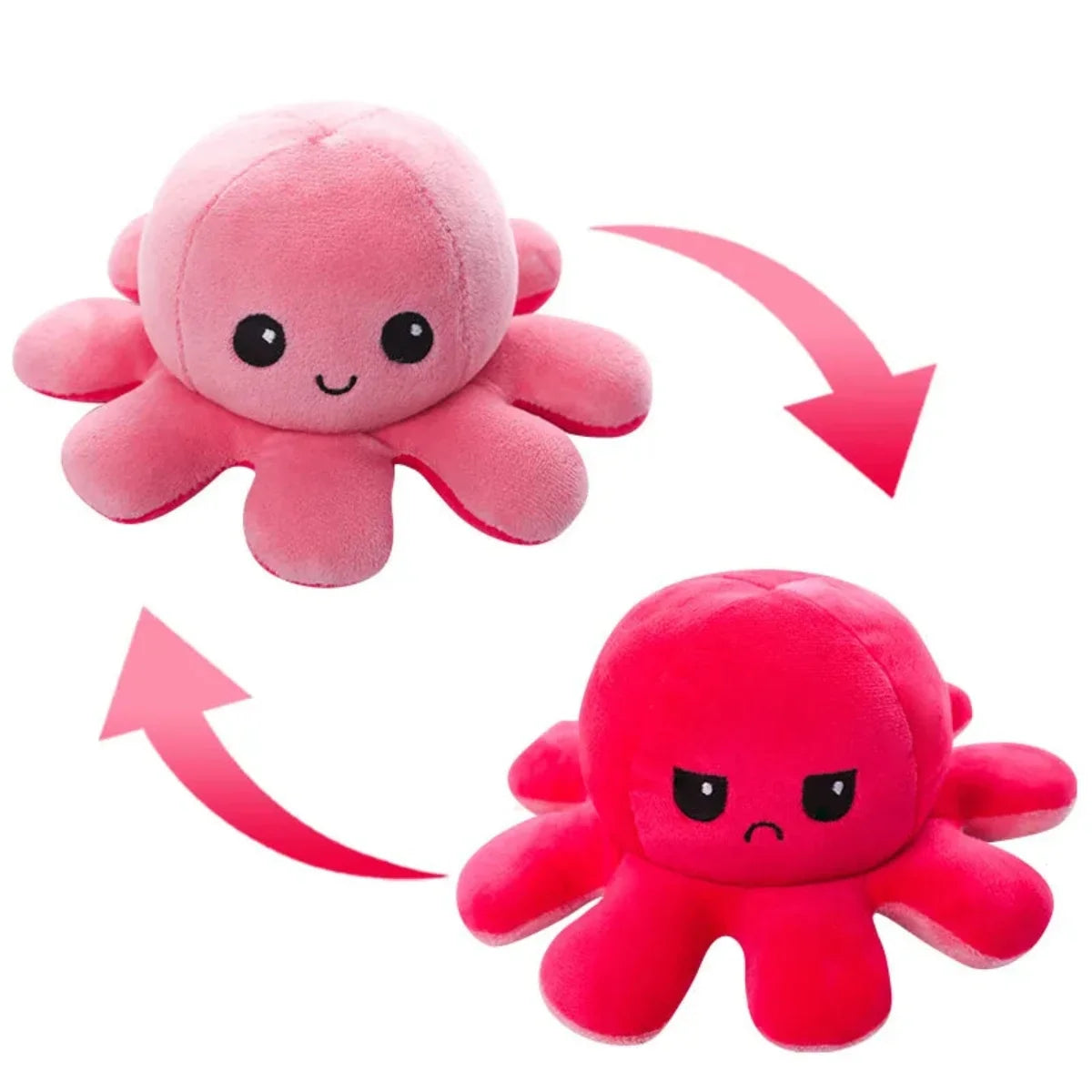 Omkeerbare Octopus Knuffel Met Dubbele Gezichtsuitdrukking Voor Knuffelplezier En Decoratie