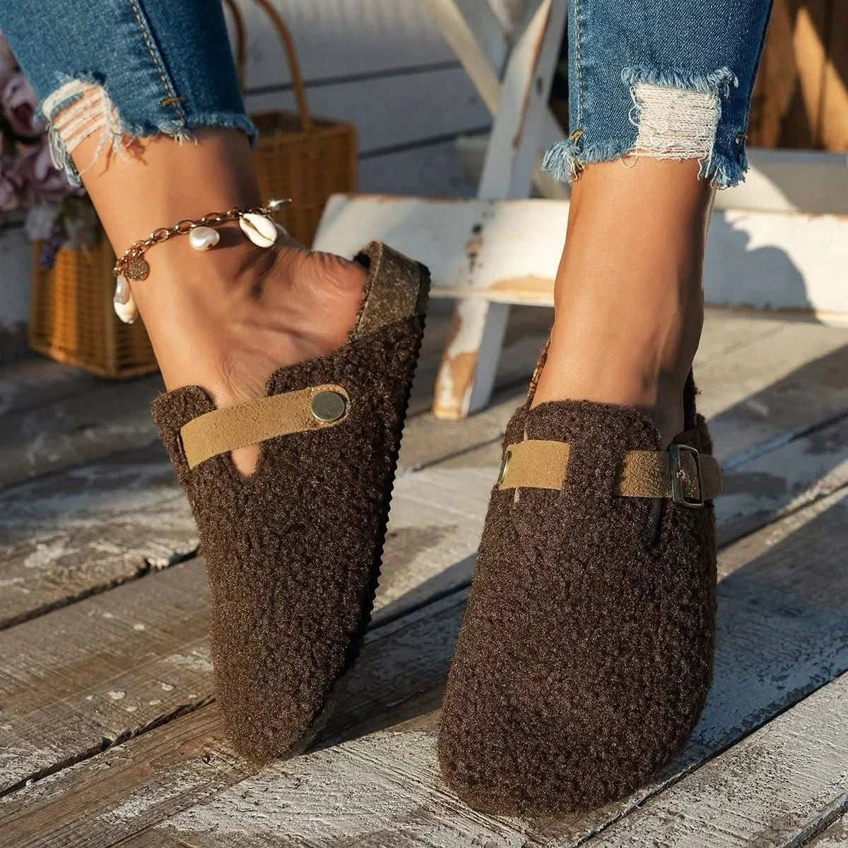 Winterpantoffels Met Zacht Wolinterieur En Antislip Dagelijkse Comfortzool