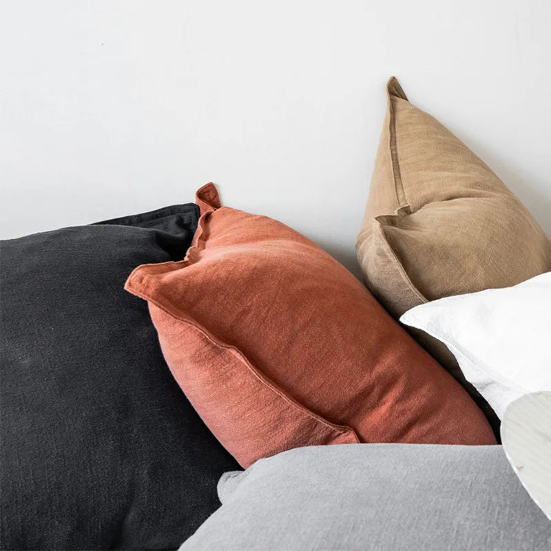 Linnenvezel Kussenhoes Met Koele Textuur En Luxe Zachte Afwerking Voor Sofa En Slaapkamer