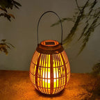 Rattan Buitenlamp Met Solenergie En Automatische Schemerverlichting