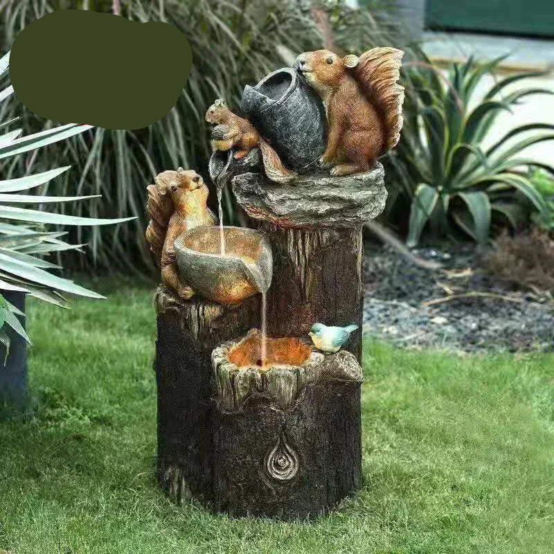 Solarfontein met Dierfiguur voor Sfeervolle Tuin‑ en Terrasdecoratie