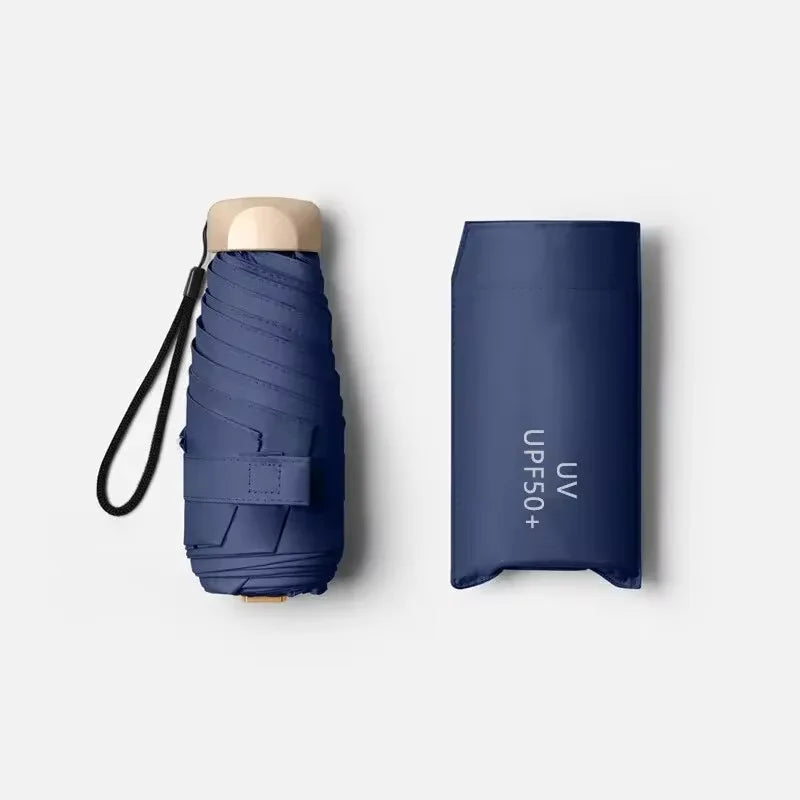 Mini Opvouwbare Paraplu Met UV-Bescherming Voor Regenachtige En Zonnige Dagen