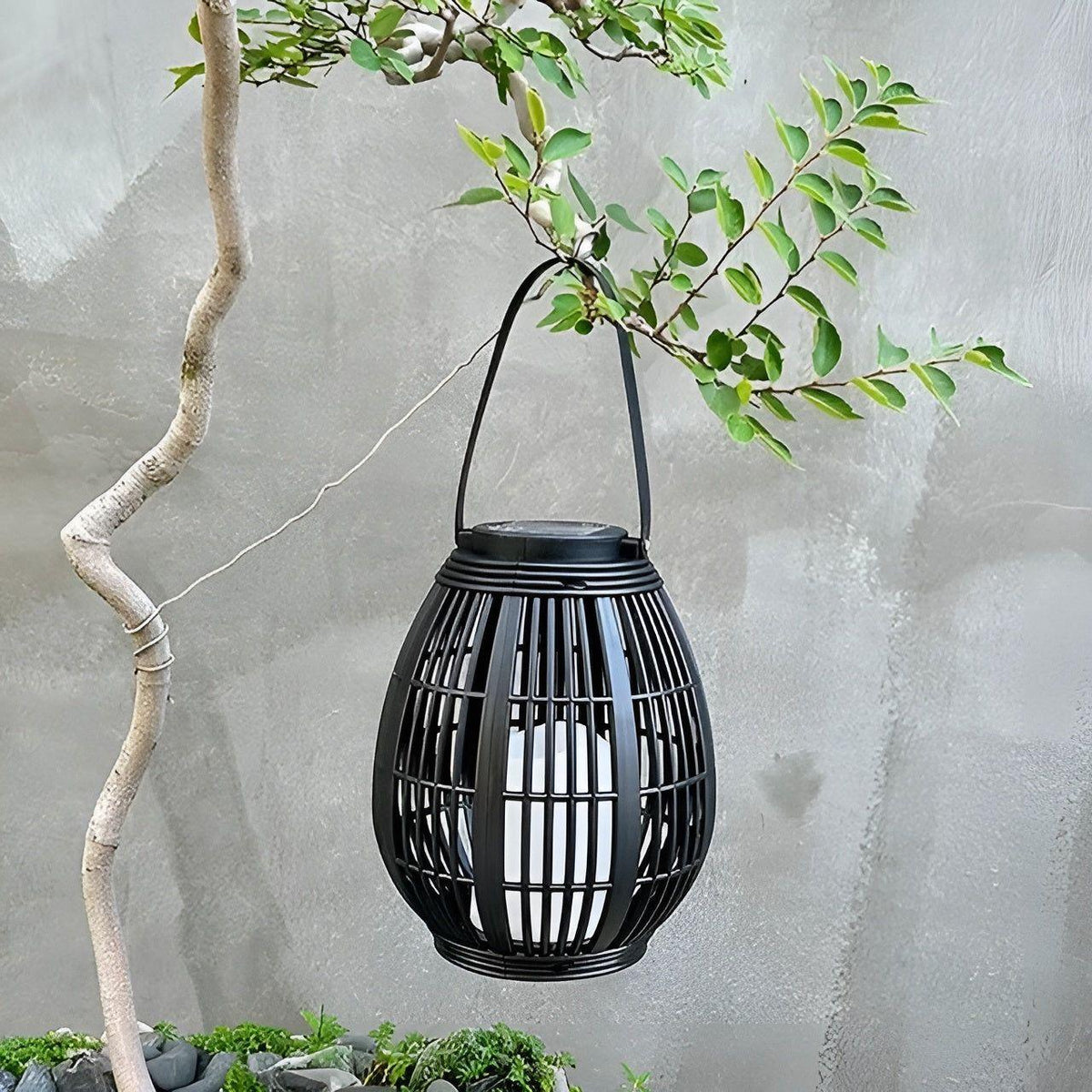 Rattan Buitenlamp Met Solenergie En Automatische Schemerverlichting