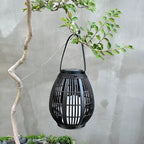 Rattan Buitenlamp Met Solenergie En Automatische Schemerverlichting