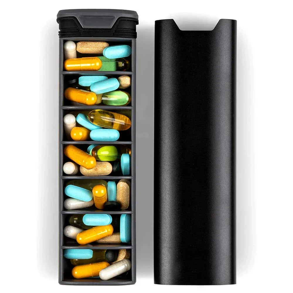 Weekdoos Voor Tabletten Met Aluminium‑Houten Constructie En Strakke Organisatie