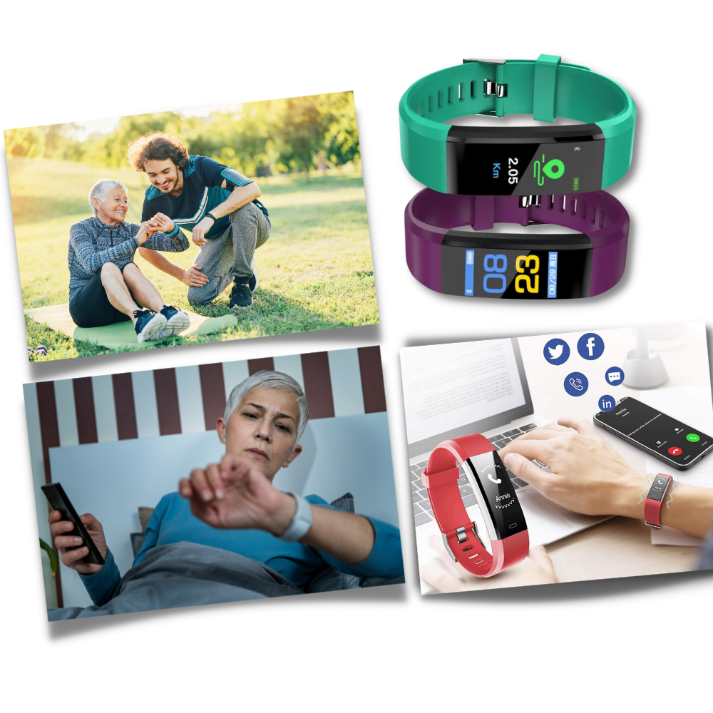 Senioren Smartwatch Met Gezondheidsmonitor En LED‑Display