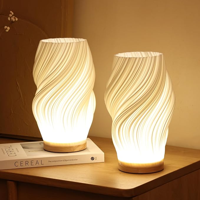 Golfvormige Tafellamp Met Sculpturale Vorm En Moderne Ledmodule