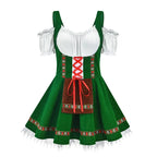 Midi Oktoberfest Jurk Met Veterdetail En Traditionele Uitstraling