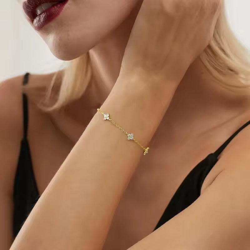 Kristallen armband voor dames van sterlingzilver