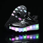 Kindersneakers Met LED Verlichting En Ingebouwde Wieltjes