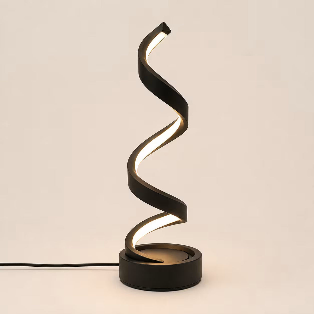 Tafellamp met Spiraalvormige Lichtlijn, Slank Silhouet en Dimbare LED‑curve