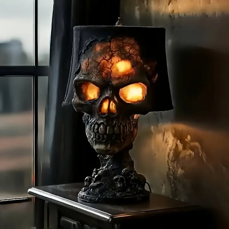 Lavalamp Met Schedelvorm En Donkere Atmosfeer