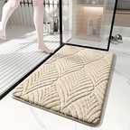 Zachte Microvezel Badmat met Geometrisch Patroon en Antislip Onderzijde