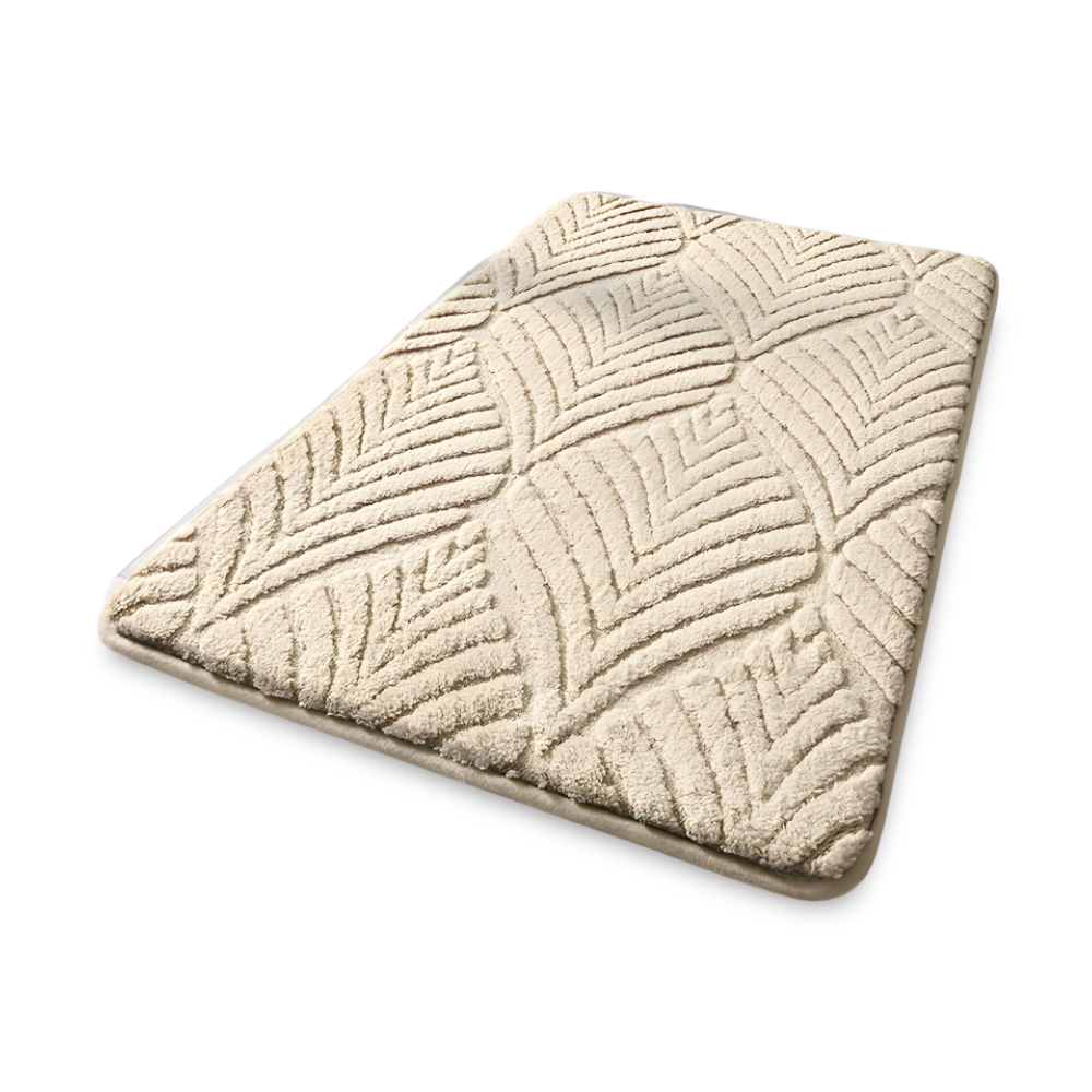 Zachte Microvezel Badmat met Geometrisch Patroon en Antislip Onderzijde