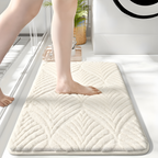 Zachte Microvezel Badmat met Geometrisch Patroon en Antislip Onderzijde