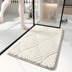 Zachte Microvezel Badmat met Geometrisch Patroon en Antislip Onderzijde