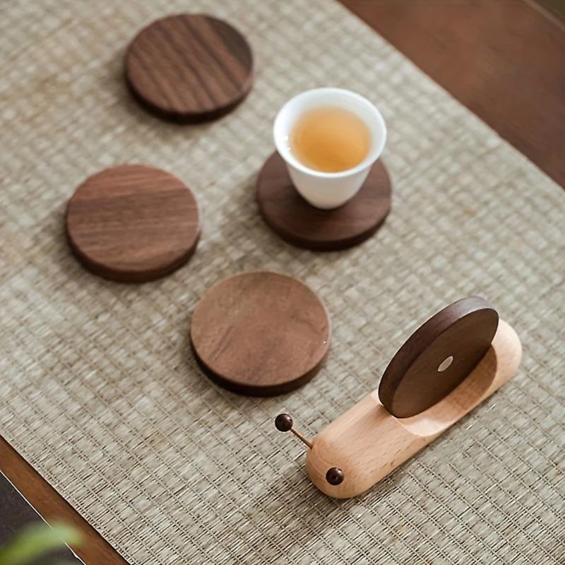 Scandinavische Walnoot Onderzetters Met Tijdloos Design Voor Stijlvolle Tafelbescherming