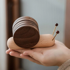 Scandinavische Walnoot Onderzetters Met Tijdloos Design Voor Stijlvolle Tafelbescherming