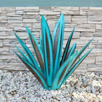 Metalen Agavebeeld met Handgemaakte Bladvorm en Decoratieve Afwerking