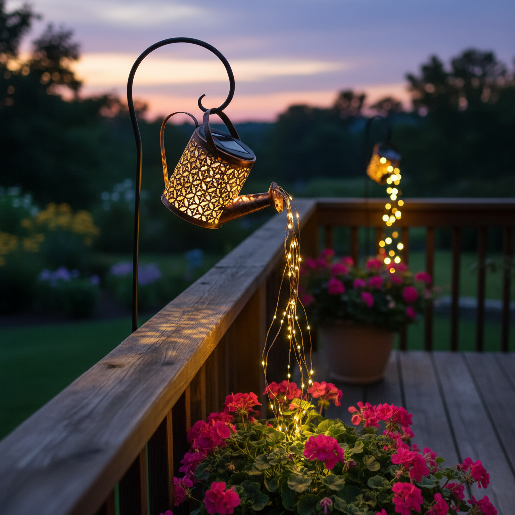Solar Lantaarn Met Waterval Lichtstrook En Automatische Schemerfunctie