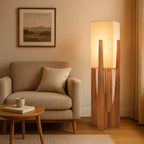 Staande lamp met rechthoekige kap