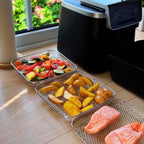 Airfryer‑Manden met Stapelbaar Ontwerp en Gescheiden Bereiding