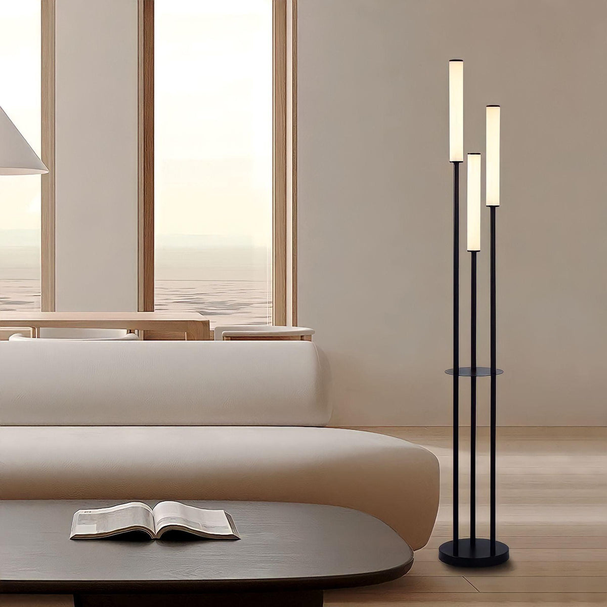 Staande Lamp Met Drie Buiskoppen En Dimbare Led Voor Moderne Sfeerlicht