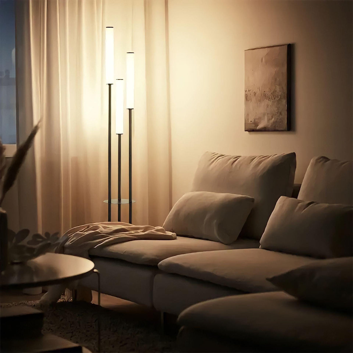 Staande Lamp Met Drie Buiskoppen En Dimbare Led Voor Moderne Sfeerlicht