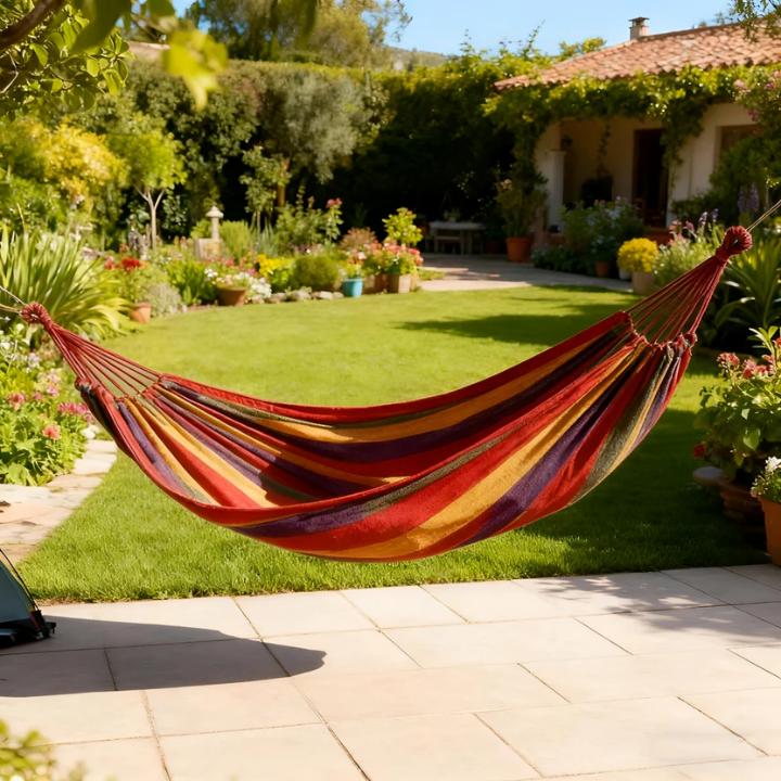 Outdoor Hangmat Katoen Polyester Hoogbelastbaar Compact Ontwerp