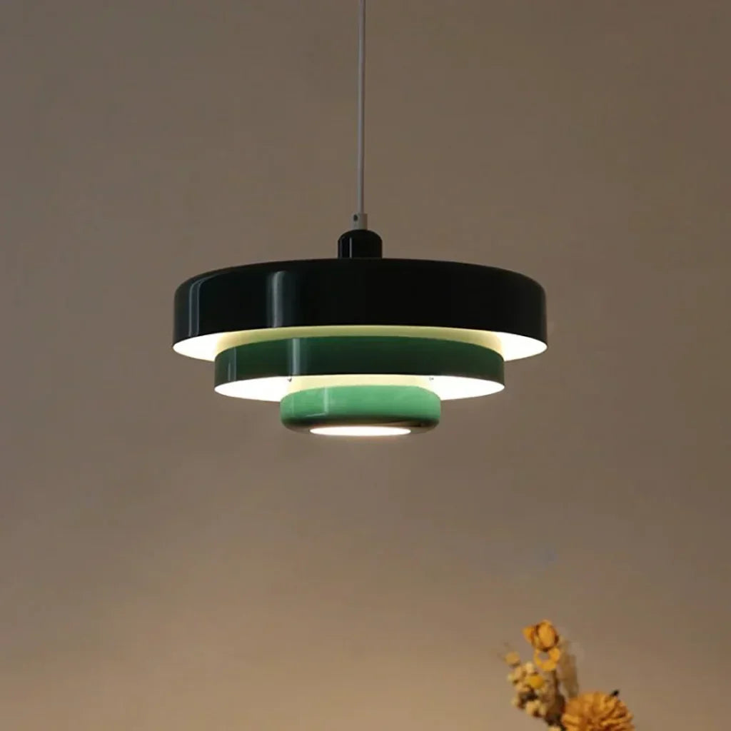 Drielaagse Design Hanglamp Met Schijfvorm Voor Moderne Interieurs