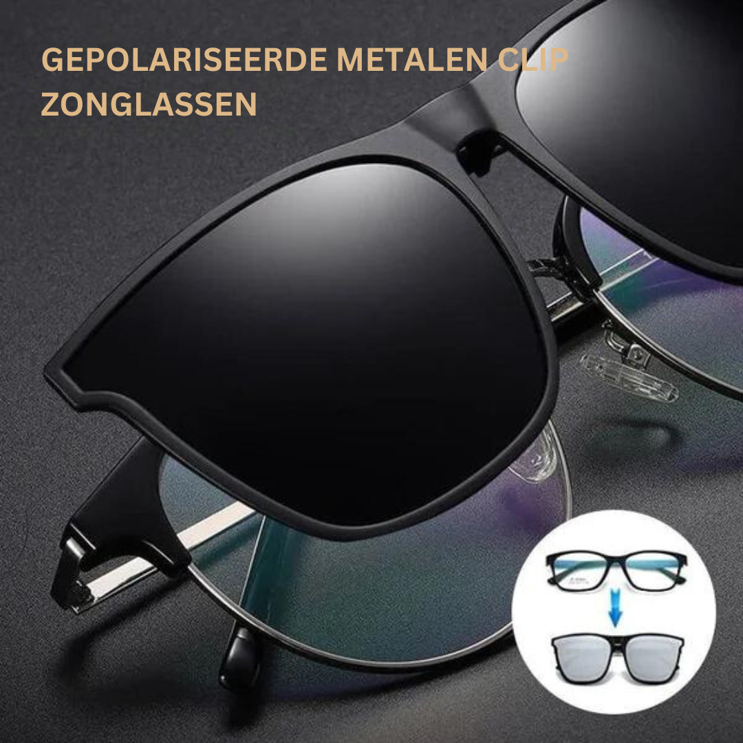 Clip‑On Zonnebril met Gepolariseerde Lenzen en Lichtgewicht Ontwerp