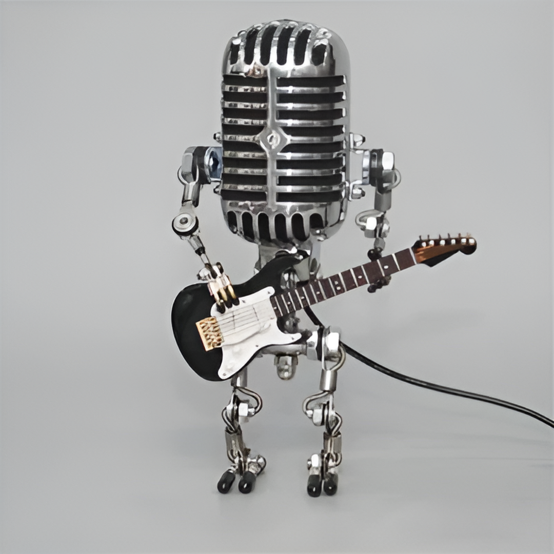 Metalen Tafellamp met Decoratieve Robotvorm