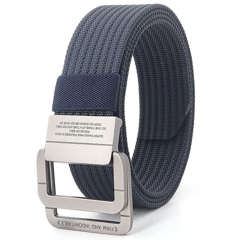 Unisex Canvas Riem met Dubbele Ring Gesp