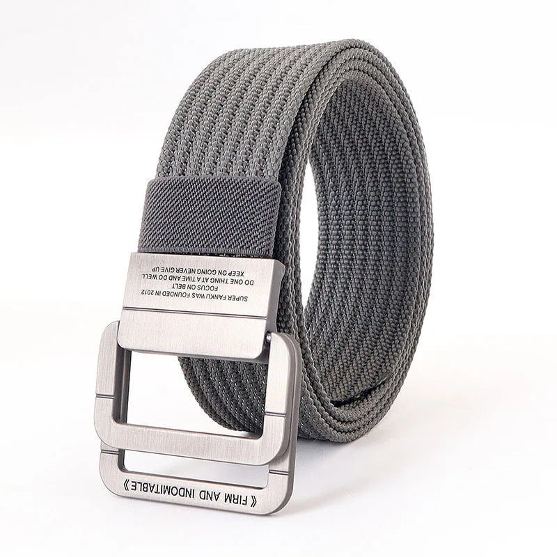 Unisex Canvas Riem met Dubbele Ring Gesp