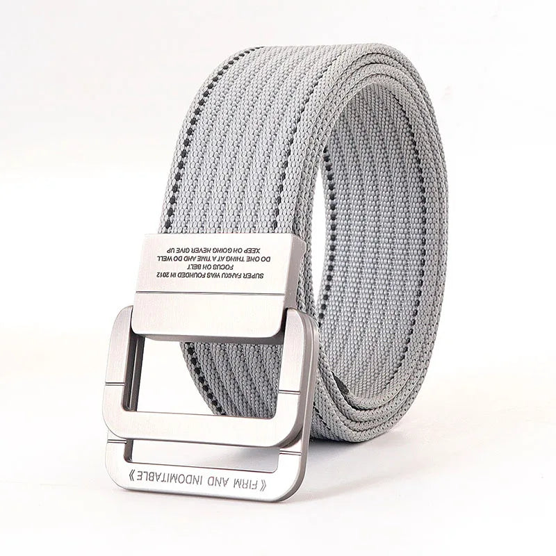 Unisex Canvas Riem met Dubbele Ring Gesp