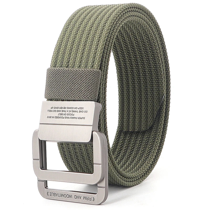 Unisex Canvas Riem met Dubbele Ring Gesp