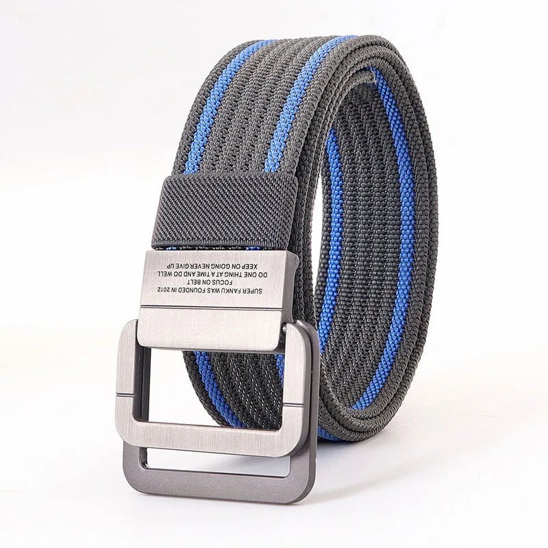 Unisex Canvas Riem met Dubbele Ring Gesp