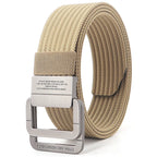 Unisex Canvas Riem met Dubbele Ring Gesp