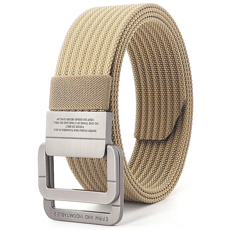 Unisex Canvas Riem met Dubbele Ring Gesp
