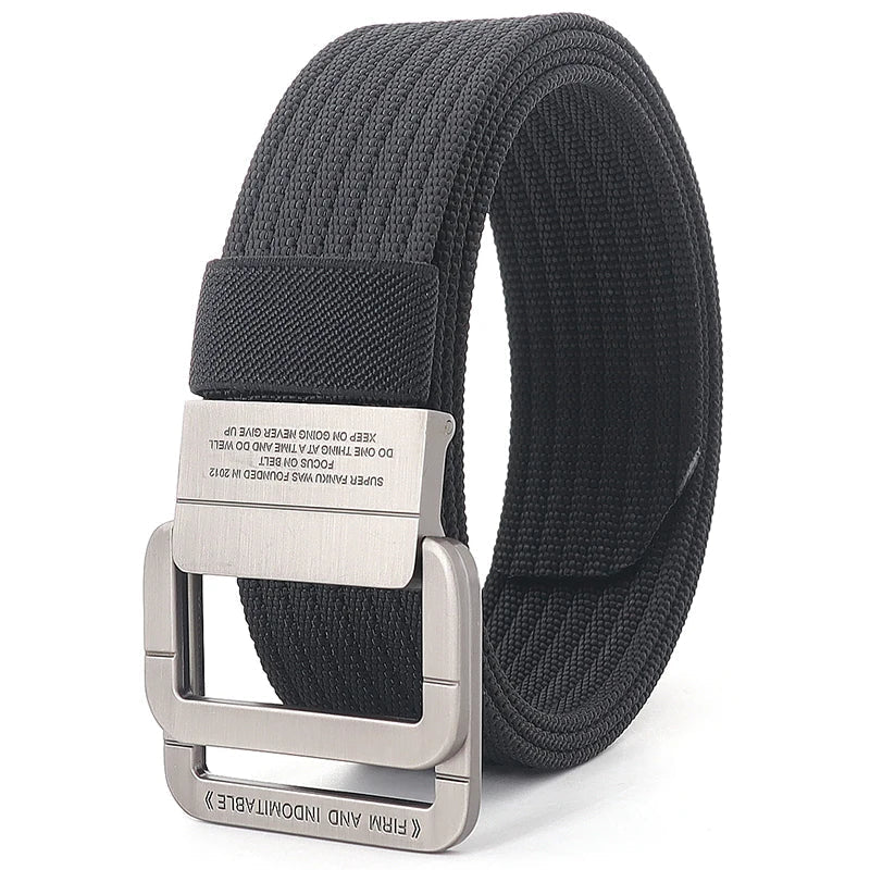 Unisex Canvas Riem met Dubbele Ring Gesp