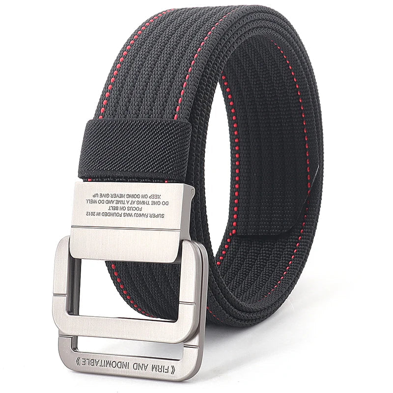 Unisex Canvas Riem met Dubbele Ring Gesp