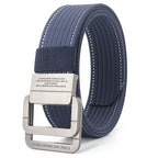 Unisex Canvas Riem met Dubbele Ring Gesp