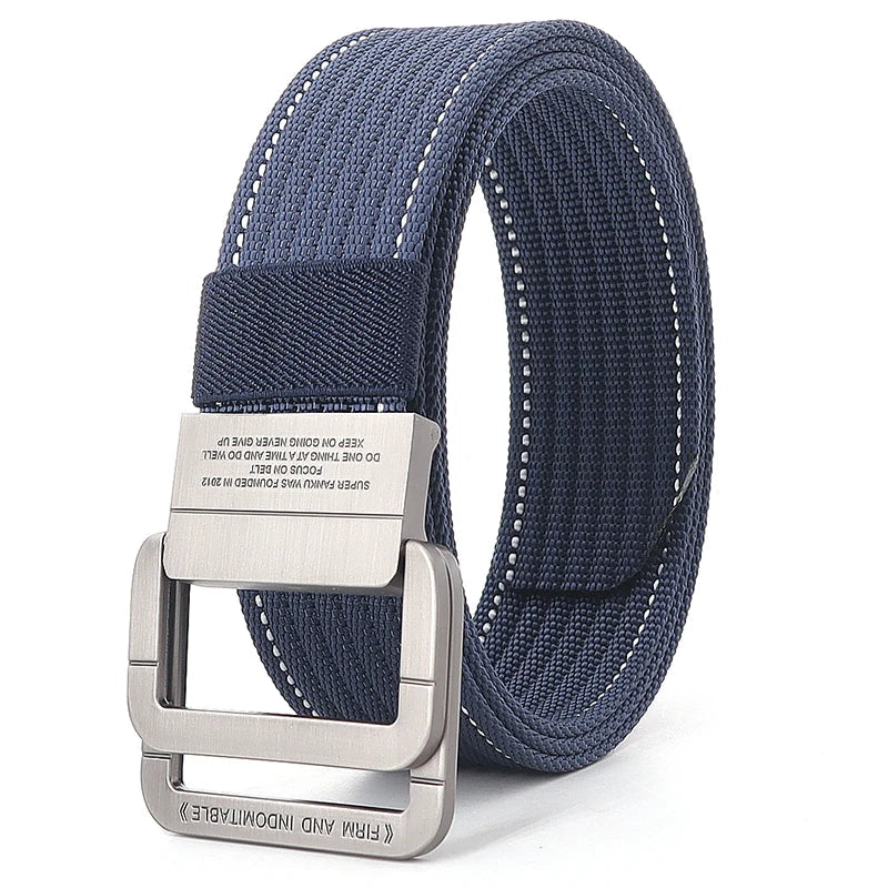 Unisex Canvas Riem met Dubbele Ring Gesp