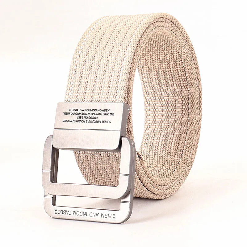Unisex Canvas Riem met Dubbele Ring Gesp